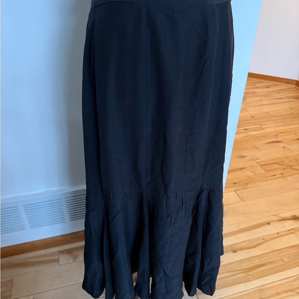 100% Silk Charter Club Black Maxi Skirt - Picture 5 of 9